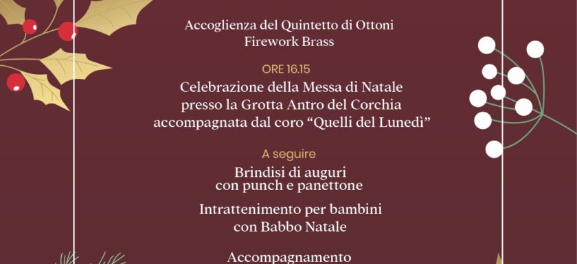 messa di natale 2025 antro del corchia